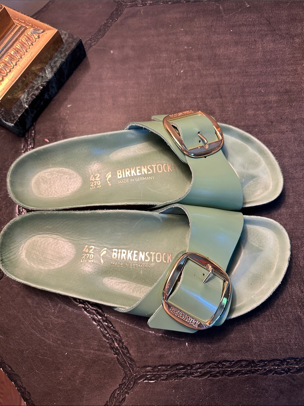 Birkenstock Madrid Big Buckle Slide - Sage Green
